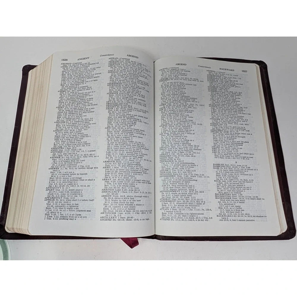 Vintage 1996 Rainbow Study Bible KJV Burgundy Hardcover Rainbow Studies RSI